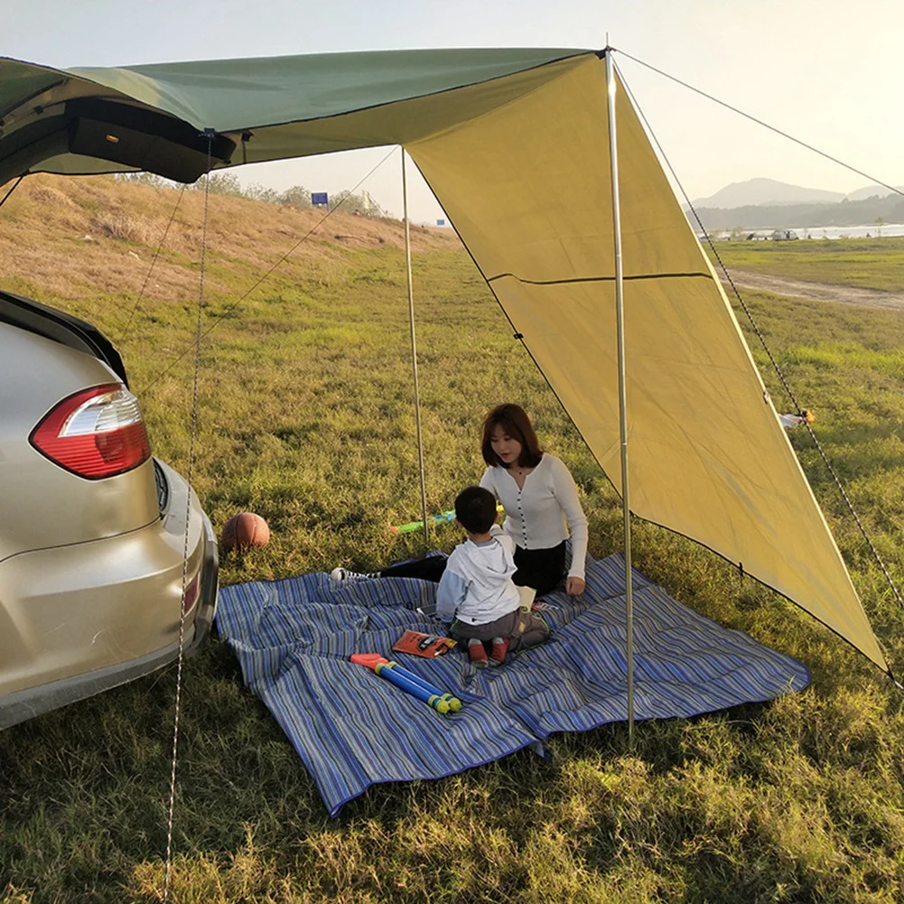 Car Trunk Camping Tent Tarp Sunshade Waterproof Portable Car Side Awning Rooftop Sun Shelter Shade Canopy Outdoor Travel Hiking
