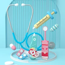 Niños de madera de fingir jugar al Doctor juguetes estetoscopio ciencia Hospital herramientas de simulación enfermera juego de rol juguetes educativos