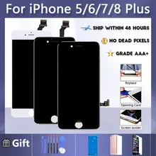 

3A+ LCD Display For iPhone 5 5C 5S SE 6 6S 7 8 Plus Touch Screen Replacement For iphone 7G 7P 8G 8 Plus No Dead Pixel+Tempered