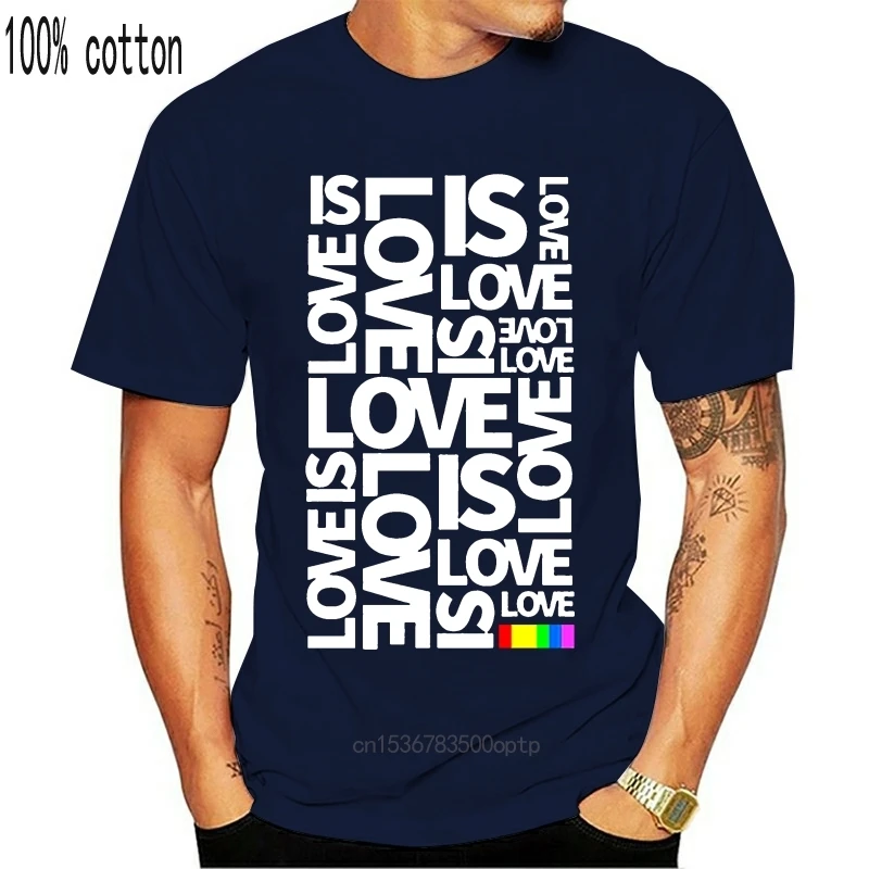Модная мужская футболка с надписью Love Is ЛГБТ Pride 100% хлопок белая большого размера