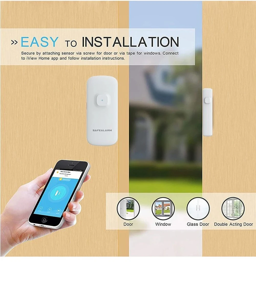 Tuya inteligente 2.4g wifi sensor de contato