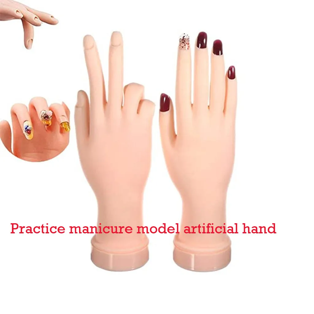 Practicing Nail Art prosthetic hand model white color skin palm sticking type non-insertion reusable beginners | Дом и сад