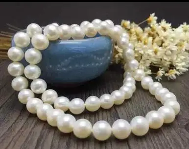 

CLASSIC 10-11MM SOUTH SEA WHITE NATURAL PEARL NECKLACE 18 INCH 14K GOLD CLASP