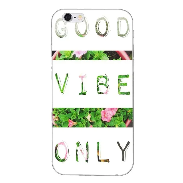 Золотой KETAOTAO чехол для телефона с цитатами good vibes s для iPhone 4S 5C 5S 6S 7 8 SE 5 6 Plus X Чехол кристально чистый мягкий TPU чехол s - Цвет: Золотой