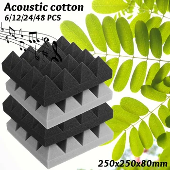 

6PCS Acoustic Foam Charcoal/Black Bass Trap Sound Absorption Studio Soundproofing Corner Wall 250x250x80mm