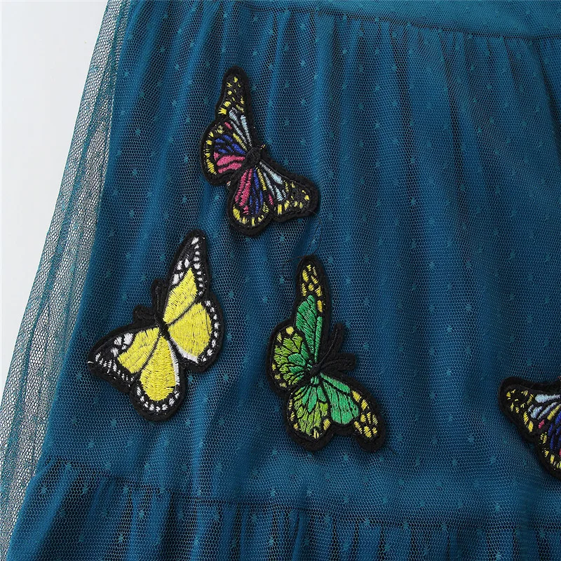 Baby Girls New Designed Summer Clothes Applique Some butterflies Kids Dresses Sleeves Clothing 2-7T