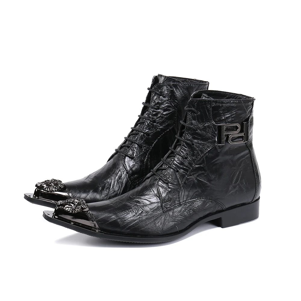Summer Man Buckle Strap shoes Dress Boots Model Show shoes Banquet Party Personalized boots cow leather Marry boots
