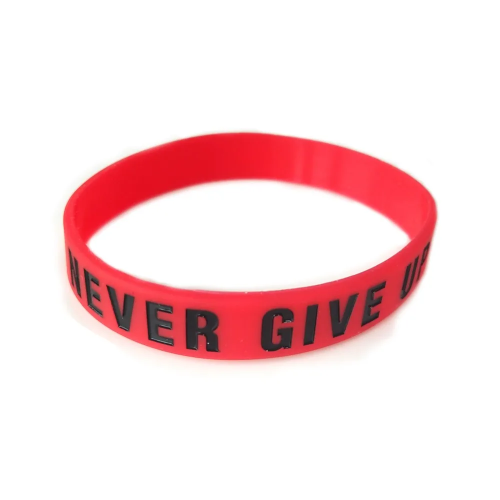 "Never give up"& "No Pain No Gian" мотивационные силиконовые браслеты резиновые браслеты, украшения вдохновляющие браслеты-подарки