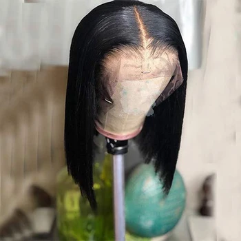 

Colored Synthetic Wigs Lace Front Wigs Black Bob Straight Wig Heat Resistant Fiber Hair Wigs 5 Colors For Black Women