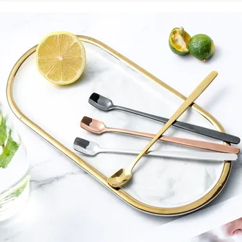 

Stainless Steel feng mi shao Creative Coffee Spoon Lengthen Stirring Spoon Dessert feng mi shao Long Handle bing shao