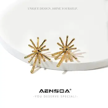 

AENSOA Simple Gold Color Irregular Fireworks Metal Drop Earrings For Women Fashion 2020 Statement Earrings Vintage Jewelry