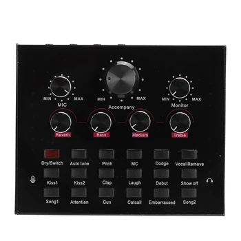 

V12 Gaming Live Sound Card English Version Audio Video Equipment Accessories for Computer Tablet Phone Hot