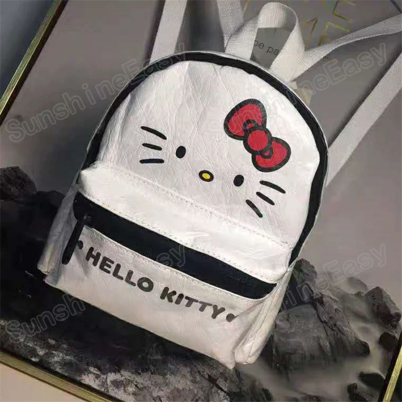 Модный мини-рюкзак с принтом HELLO KITTY, Студенческая сумка, рюкзак из бумажного материала, многофункциональная Женская Повседневная сумка