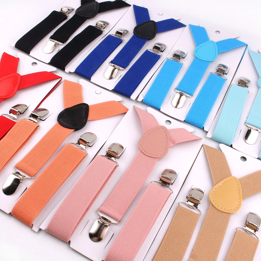 New Kids Suspenders Solid Adjustable Elastic Suspender Candy Color Children Braces Wedding Accessories Girls Boys Straps children suspenders kids suspenders