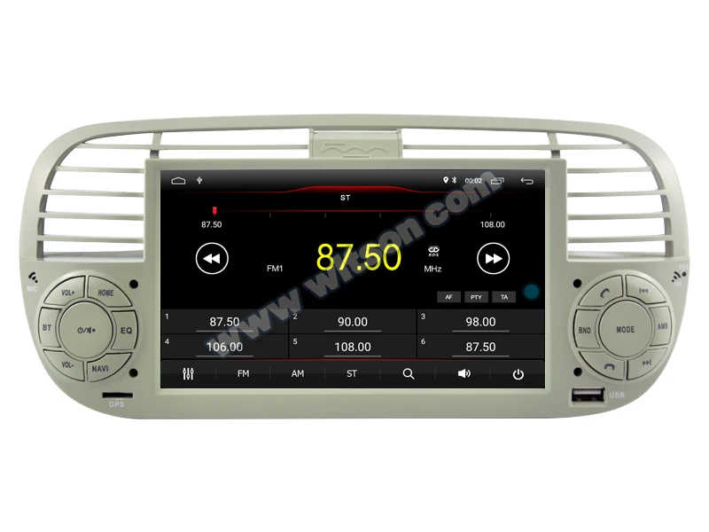 Best 7" Android 9.0 Pie OS Car Multimedia Navigation GPS Radio for Fiat 500 2007-2016 (White Color) with 128GB External HDD Support 1