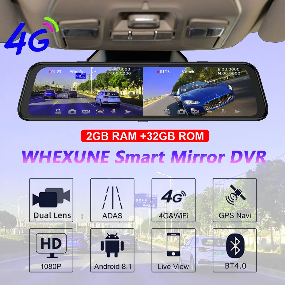 Видеорегистратор WHEXUNE 12 дюймов 4G ADAS Android 8 1 GPS FHD 1080P|gps navigation|gps navigation navigator3g |