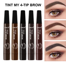 5 цветов, водостойкий микроблейдинг, жидкий карандаш для бровей, долговечный, вилка, кончик татуировки, оттенок, ручка, краска для бровей, маркер для бровей