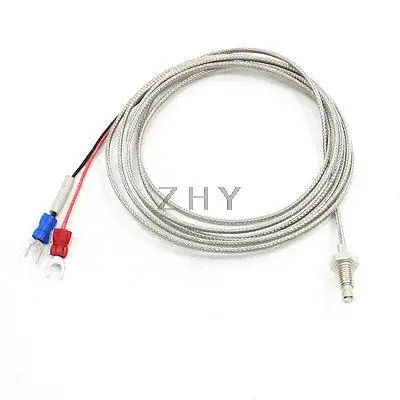 

2M Metal Shielded Cable K Type Thermocouple Probe Temp Sensor 0-600C