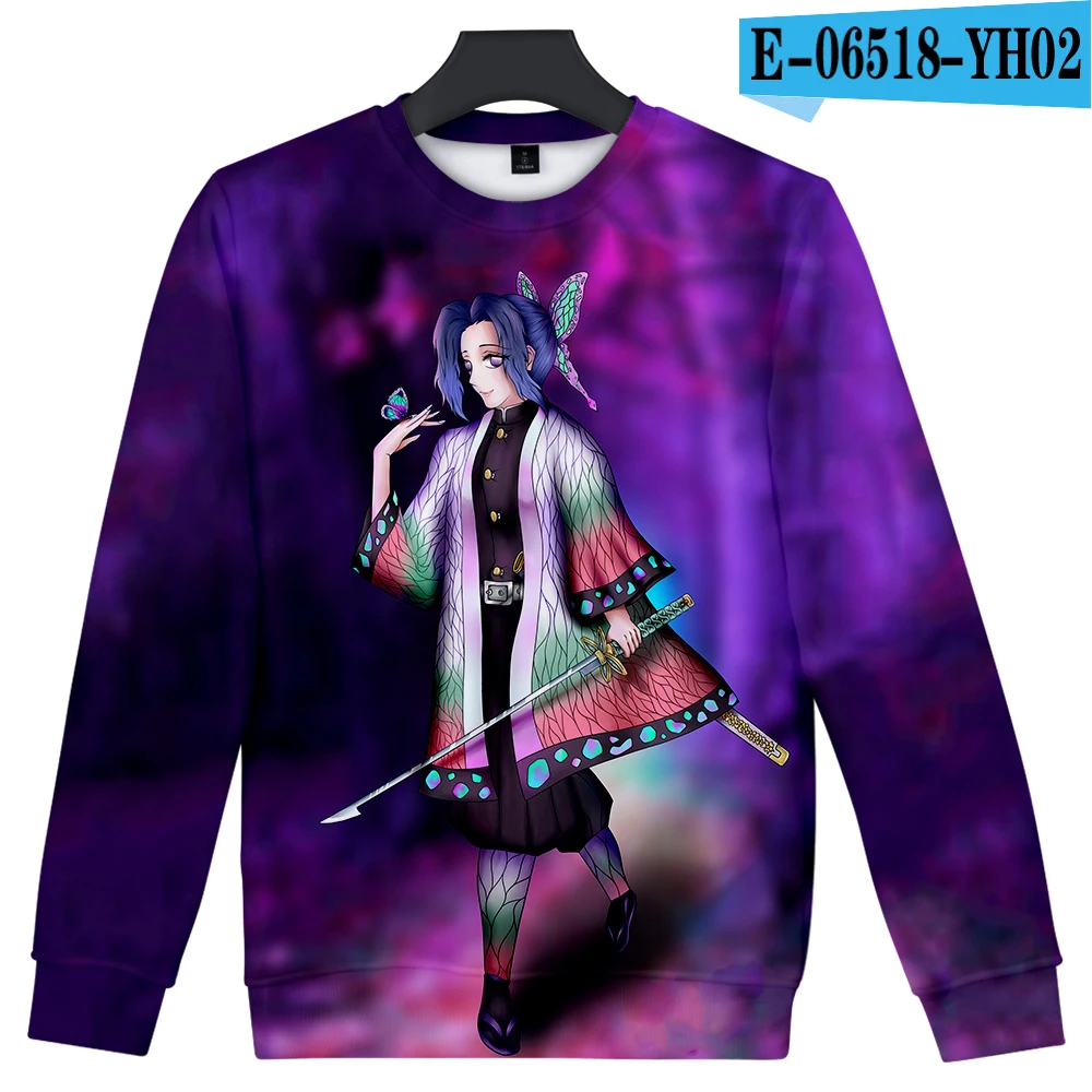 LUCKYFRIDAY/Популярная толстовка с длинными рукавами и круглым вырезом с принтом «Демон», «киметсу», «Нет яйба», трендовая Повседневная Толстовка с круглым вырезом - Цвет: YH02