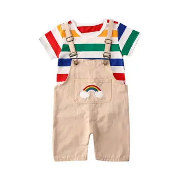

Pudcoco New Baby Fashion Kids Baby Boy Girl Cotton Clothes T shirt Tops Dungarees Jumpsuit Pants Outfit