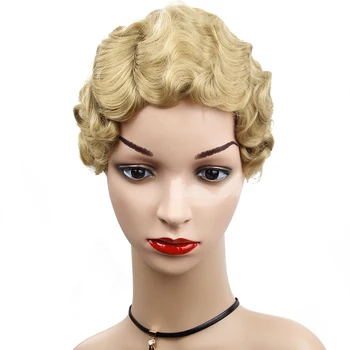 

Synthetic Short Wigs for Women Hair Style Average Size Cap Short Braids Wigs Short Afro Wigs londe and black wig with bangs