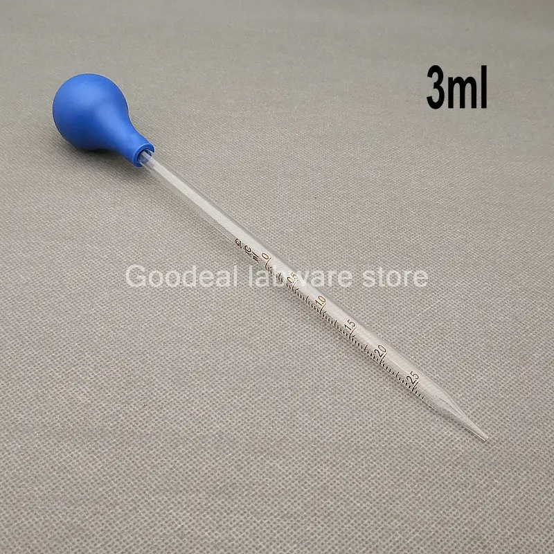 유리 졸업 피펫 드롭퍼, 1ml/2ml/3ml/5ml/10ml, 고무 헤드가 있는 이송 피펫, 4 개/묶음