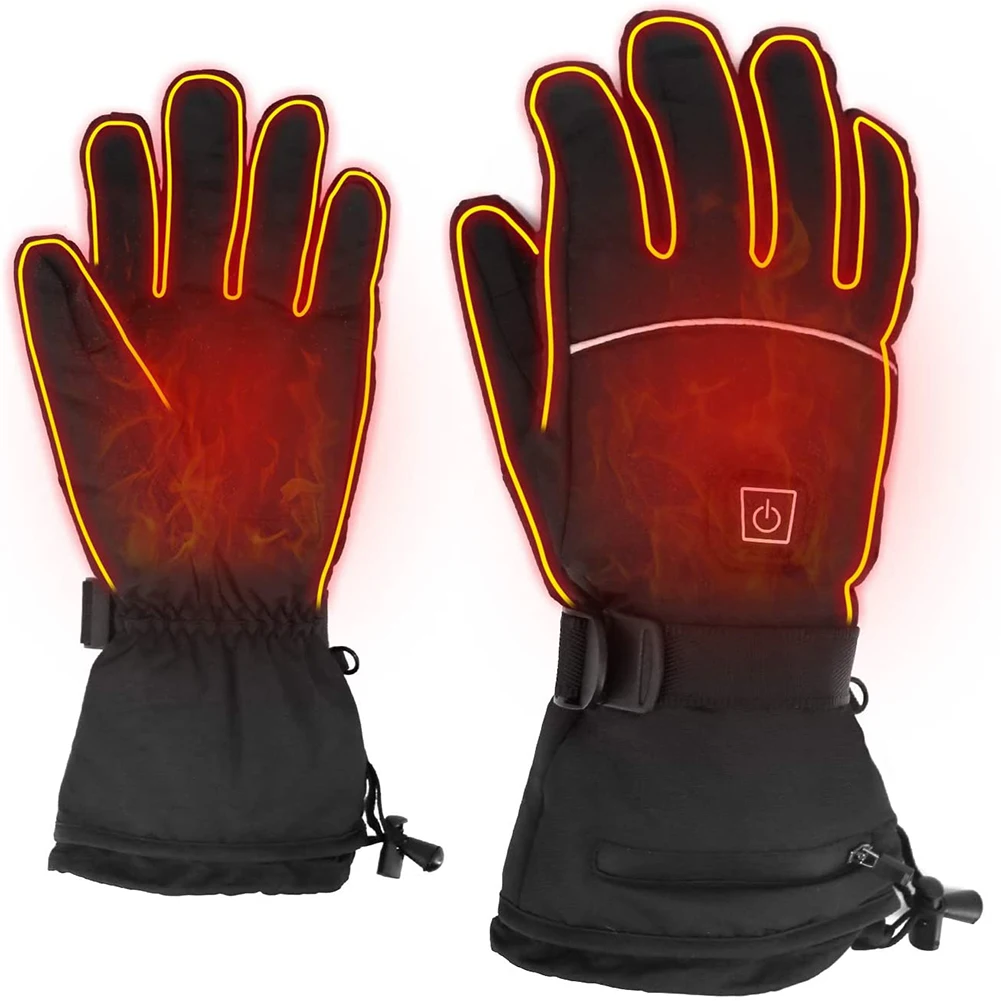 

New Electric Heated Gloves With Temperature Adjustment Lithium Batteries Gloves For Skiing Hiking Climbing Driving Cold Weather