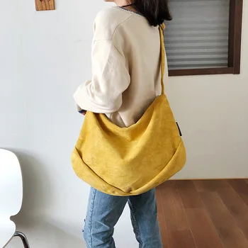 

Scrub Leather Big Crossbody Bags For Women 2019 Solid Color Shoulder Messenger Bag Female Winter Lady Handbags and Purses