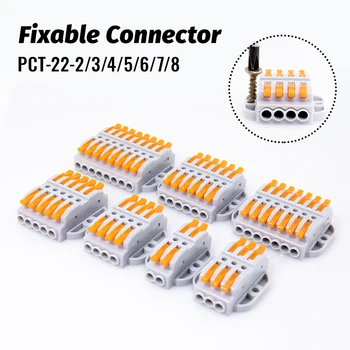 

10/30/50PCS Universal compact Quick Wiring Connectors 2-8pin Wire Connector push-in fixed Conductor Connection Terminal Block