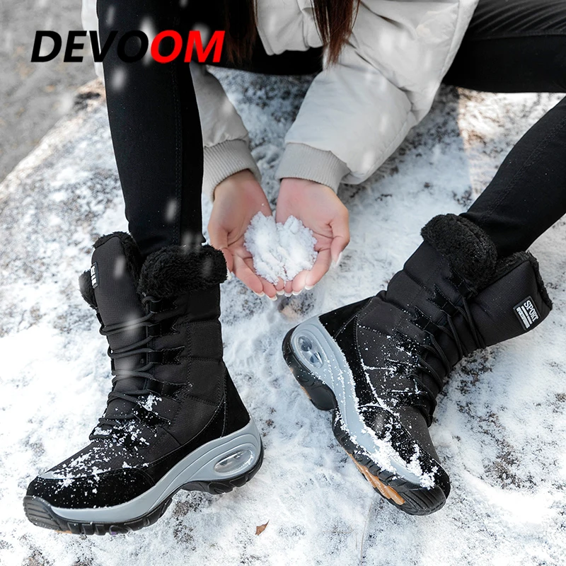 Зимние уличные водонепроницаемые ботинки для пеших прогулок; женские теплые ботинки с мехом; зимние ботинки до щиколотки для охоты и горных прогулок; обувь для пеших прогулок и альпинизма; 42