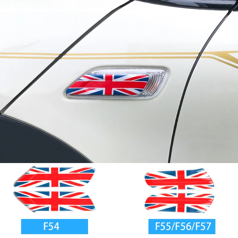 Red blue flag Переднее крыло автомобиля Лампа сигнала поворота Украшение Наклейка для MINI Cooper F54 F55 F56 F57 автомобильные аксессуары внешняя модификация автомобиля-Стайлинг - Название цвета: Red blue flag