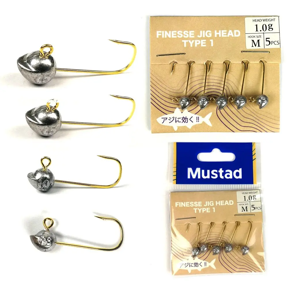 2022 New Mustad 4-5p/Pack AJING Soft Lure Rockfish Fishing Hooks 08 To 30g  Finesse Jig Head Hook For Worm Ultralight AJING Rod