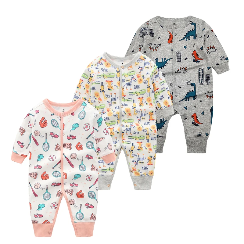 

3PCS/Lot Spring Autumn Baby Romper Cotton Newborn Baby Clothes Long Sleeve Baby Girl Clothing Cartoon Jumpsuit Infant Clothes