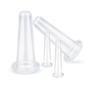 

OPHAX 4Pcs Face Vacuum Massage Cups Silicone Jars Cans Cupping Massager Anti Cellulite Anti-wrinkle Device Massager Cupping Set