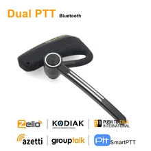 Anysec- auriculares inalámbricos PTT Dual, cascos con Bluetooth E2, PTT, para Android, Radio, teléfono móvil, REAL, ZELLO, Walkie Talkie