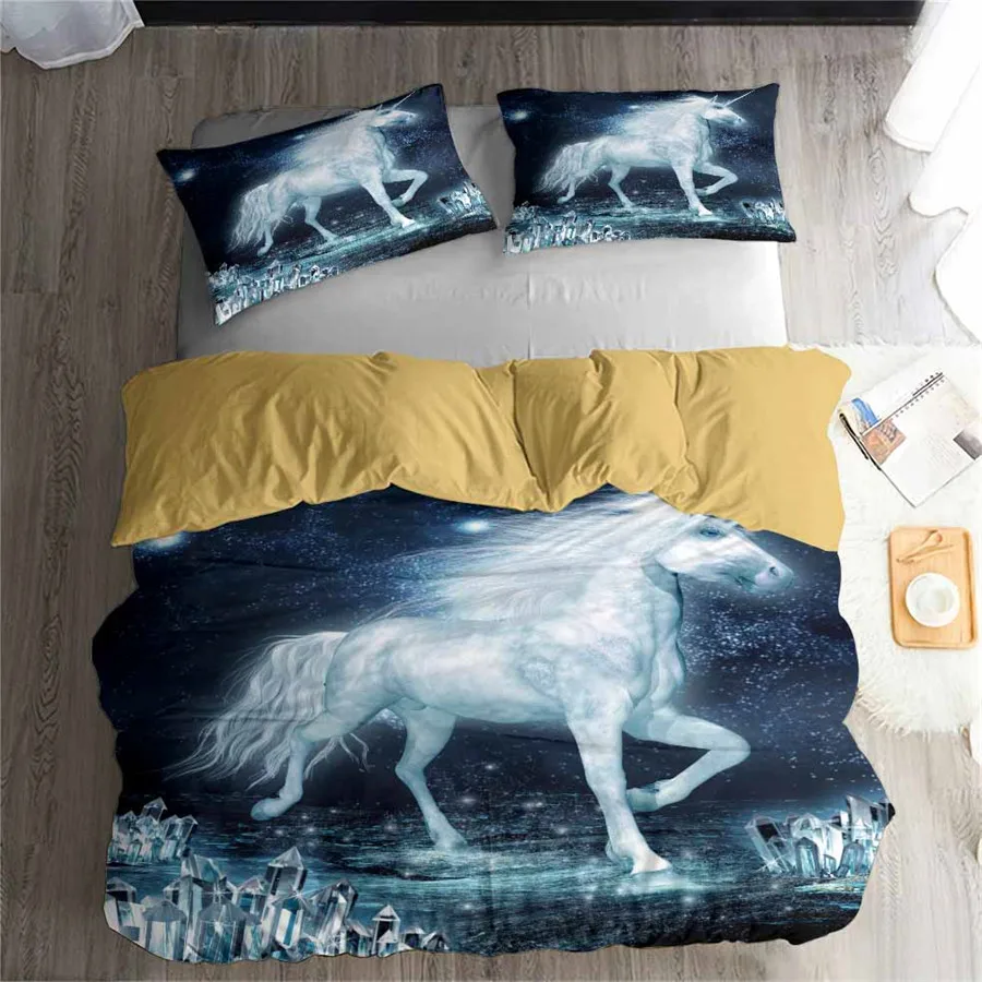 roi Effet 3D ensemble de literie housse de couette Taies d/'Oreiller /& Drap Housse Double