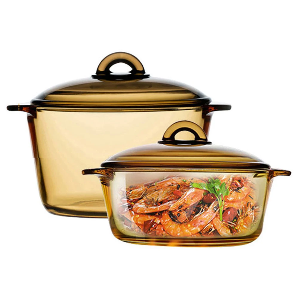 

Glass Soup Pot Salad Instant Noodle stew pot Kitchen Transparent Health Pot saucepan Korean Handmade cookware cooker fashion