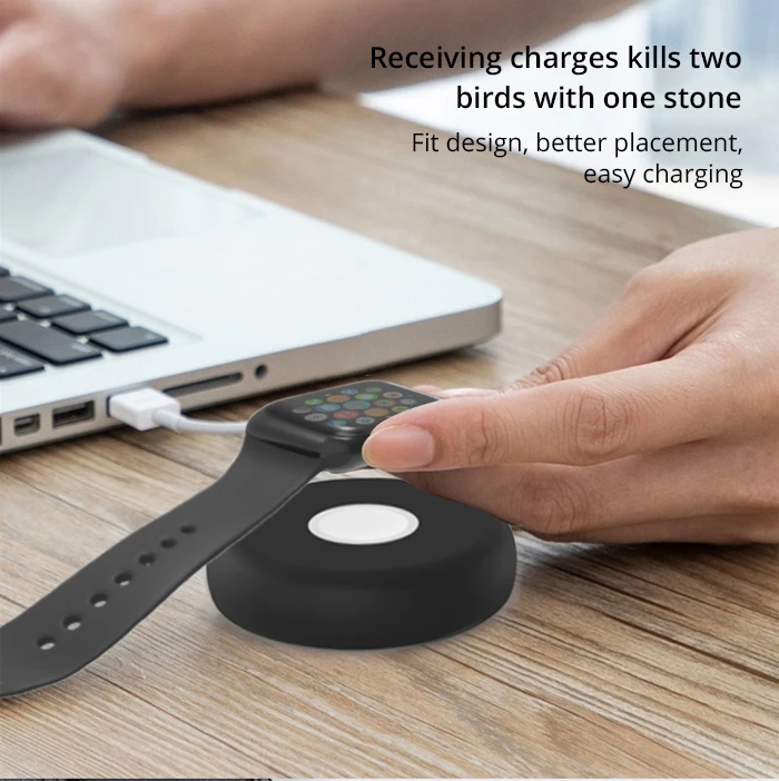 Fivetech Charging Dock for Apple Watch Wireless Charger Case Storage Stand Soft Silicone Bracket for Apple Watch 4321 Base    (2)
