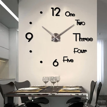 

Fowecelt Acrylic 3D Wall Clock Sticker 14 Inch DIY Aesthetic Room Decor Modern Living Room Decoration Clock On the Wall Numbers