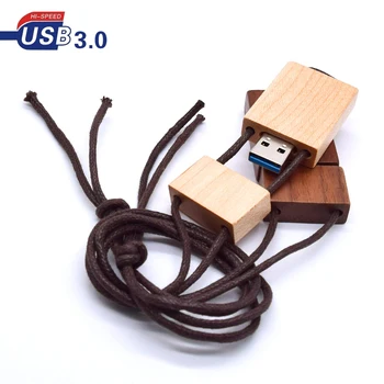 

Walnut Wooden Usb + Rope USB 3.0 Flash Drive Memory Stick 4GB 8GB 16GB 32GB 64GB for Photography Wedding(10pcs Free Custom Logo)