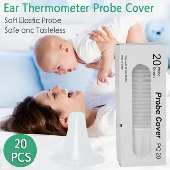 

20pcs Ear Thermometer Cover Replacement Earmuffs Lens Filters Probe Braun Thermoscan Reusable Using Baby Thermometers Covers