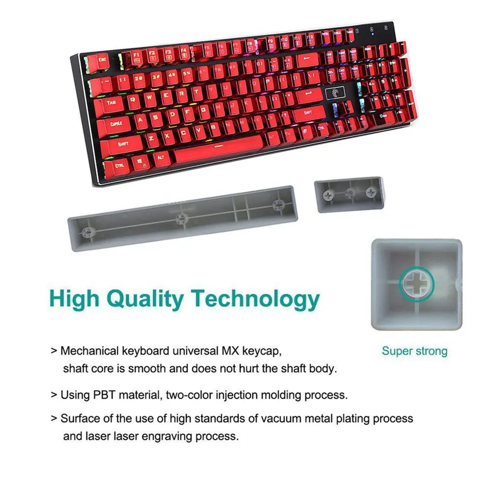  104 Keys PBT Double Shot Keycaps Injection Backlit Color Keycaps for all Mechanical Keyboards with 