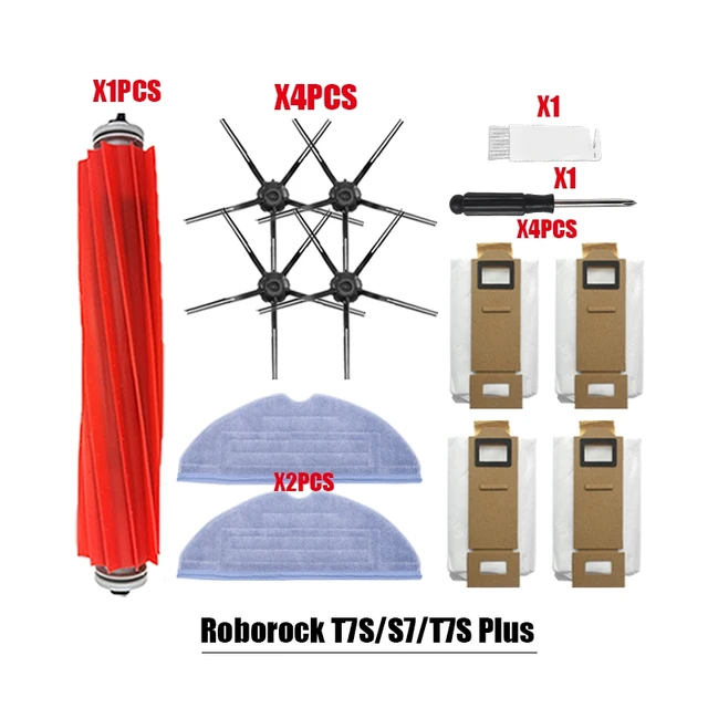 For Roborock S7 T7S Plus vacuum cleaner accessories dust bags mop cleaning cloth HEPA Filter replacement xiaomi G10 robot parts Clear