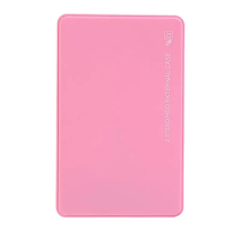 Pink 2,5 дюймов USB3.0 жесткий диск Корпус SATA HDD SSD Мобильный Внешний чехол для резервного копирования данных Расширение памяти для ноутбуков - Цвет: Pink