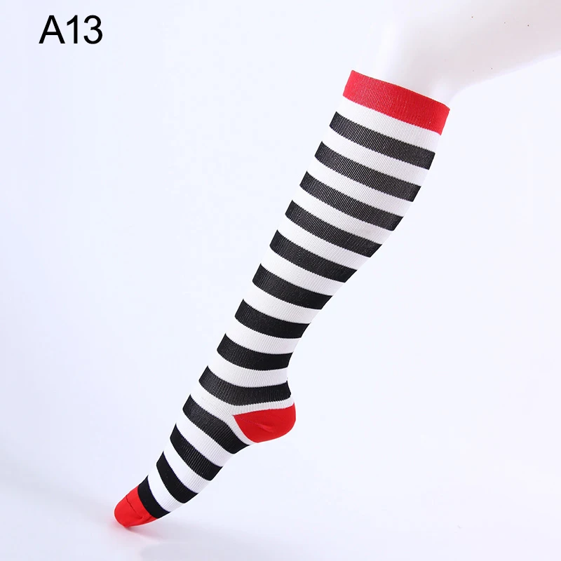 Унисекс, женские и мужские Спортивные Компрессионные носки для медсестер, эластичные носки для девочек, женские эластичные высокие носки - Цвет: A13