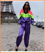 Autumn Women Zipper Up Long Sleeve Hooded Top Pencil Pants Suit Two Piece Set Casual Sporting Tracksuit Neon Green Outfits