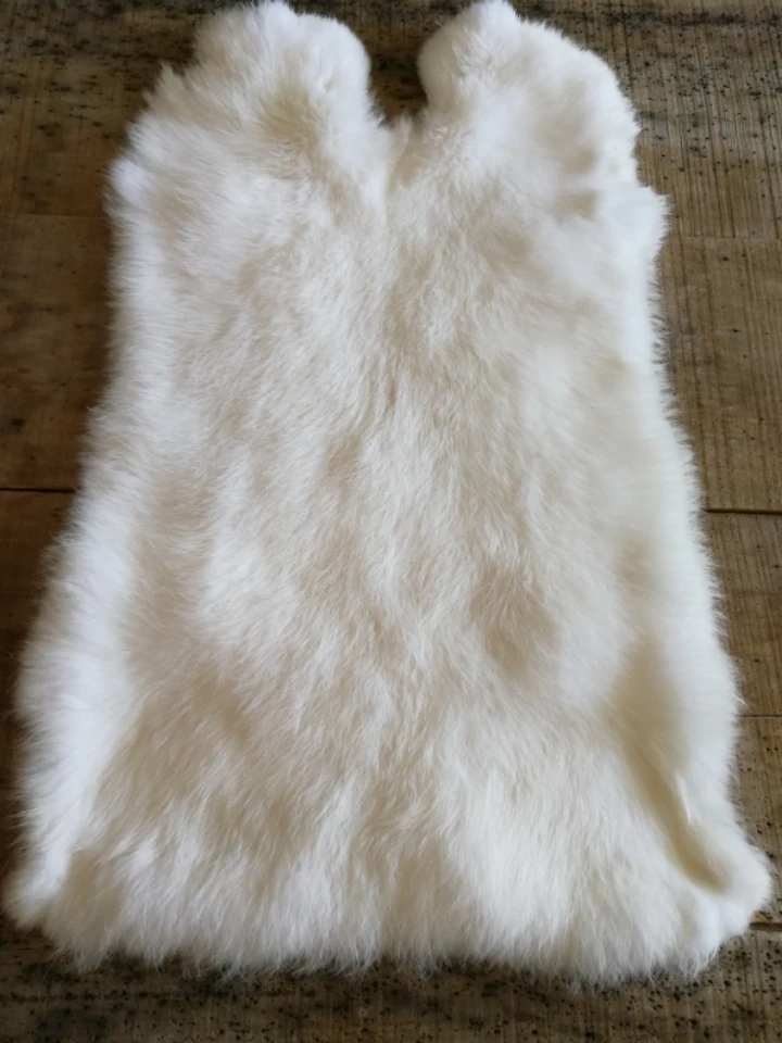 Натуральный кроличий белый мех распродажа цельный пушистый кроличий мех аксессуары для одежды натуральный мех для одеяла - Color: B