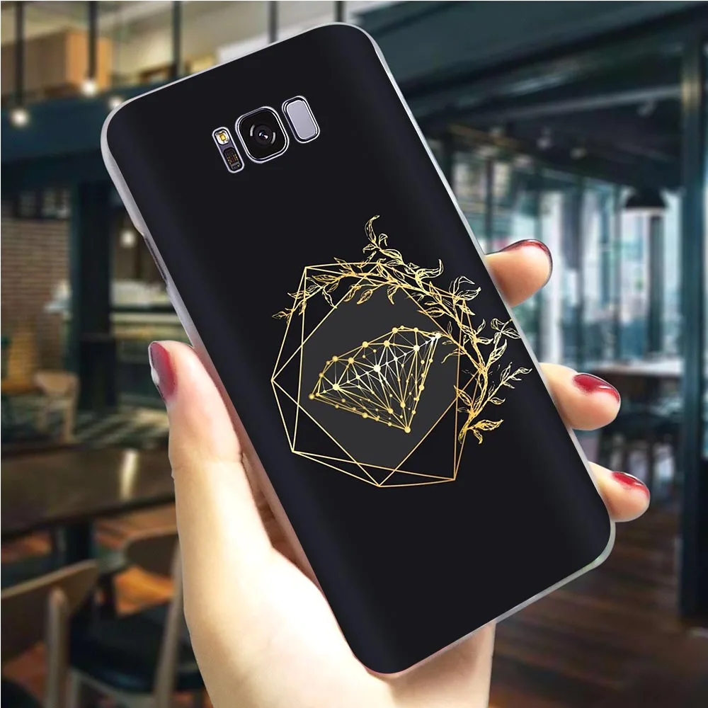 Жесткий чехол с черно золотыми стразами для телефона Galaxy A5 Case A3/A5 A6 A8 Plus/A7 A9 2018 A10 A20