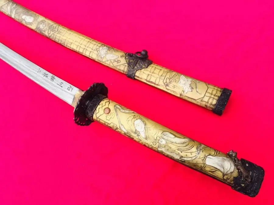 Forged Blade Sword Japanese Katana Samurai Sword Folded Steel Saber Carven Sheath
