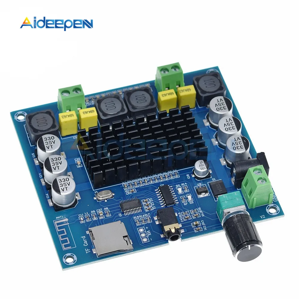 XH-A104 Bluetooth 4,1 TDA7498 цифровой усилитель мощности плата 2x50 Вт стереоусилитель модуль поддержка tf-карты AUX
